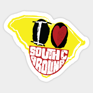 I Love South Carolina Smiling Happy Face Sticker